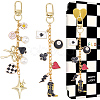 2Pcs 2 Styles Alloy Enamel Pendant Decorations HJEW-BM0001-46C-1