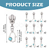 18Pcs 9 Styles Alloy Resin Replacement Zipper Sliders HJEW-TAC0099-4