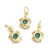 Brass Micro Pave Cubic Zirconia Pendants KK-P187-12E-G-1