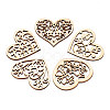 Undyed Wood Pendants WOOD-I004-35-1
