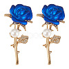 2Pcs Valentine's Day Rose Zinc Alloy Crystal Rhinestone Brooches JEWB-TADJ0001-02A-1