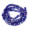 Electroplate Transparent Glass Beads Strands GLAA-N021-4mm-02-2