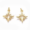 Brass Micro Pave Clear Cubic Zirconia Pendants ZIRC-O035-22-3