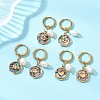 3 Pairs 3 Styles 304 Stainless Steel & Natural Paua Shell Hoop Earrings EJEW-JE06952-1