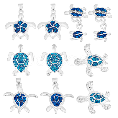 10Pcs 5 Styles Zinc Alloy Enamel Pendants FIND-PH0022-12-1
