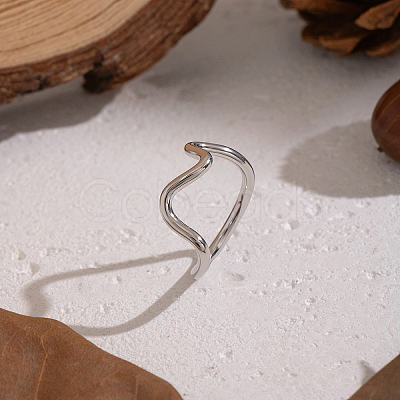Wave 304 Stainless Steel Finger Rings AE9159-2-1