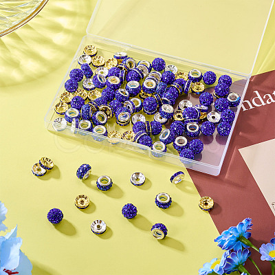 120Pcs 4Style Pave Disco Ball Beads RB-TA0001-18-1