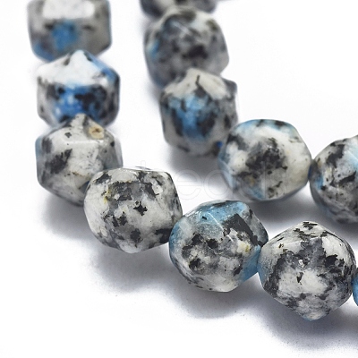 Natural K2 Stone/Raindrop Azurite Beads Strands G-K303-B17-8mm-1