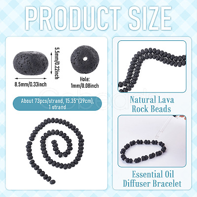 1 Strand Natural Lava Rock Beads Strands G-TA0003-44B-1