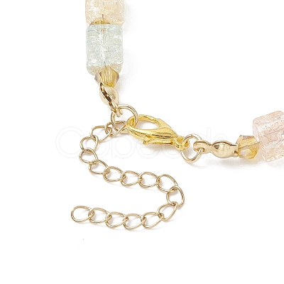 Crackle Glass & Electroplate Glass Beaded Bracelets for Women BJEW-JB12833-1