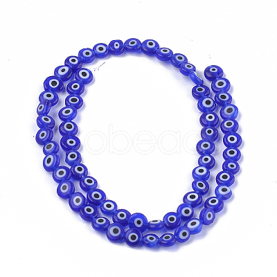 Handmade Evil Eye Lampwork Beads Strands X1-LAMP-S191-02A-03-1