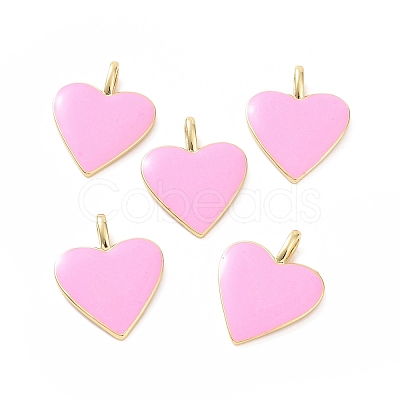 Brass Enamel Pendants KK-P204-14G-C-1