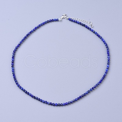 Natural Lapis Lazuli Beaded Necklaces NJEW-K114-B-A06-1