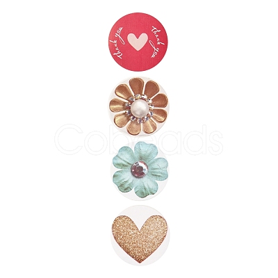 3D Flower & Heart Pattern Roll Stickers DIY-B031-05-1