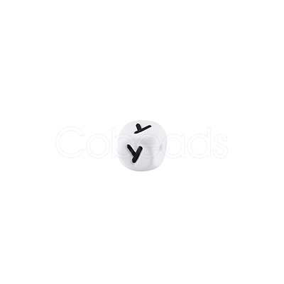 Cube with Letter Pattern Silicone Beads LS-FIND-SZC0014-323-1