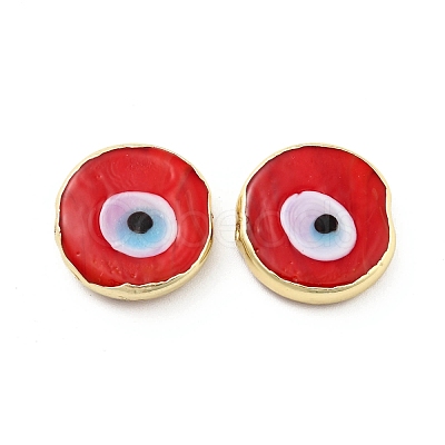 Rack Plating Handmade Evil Eye Lampwork Beads KK-F838-02-G-1