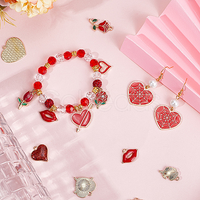 48Pcs 12 Style Alloy Enamel Pendants ENAM-SC0004-54-1