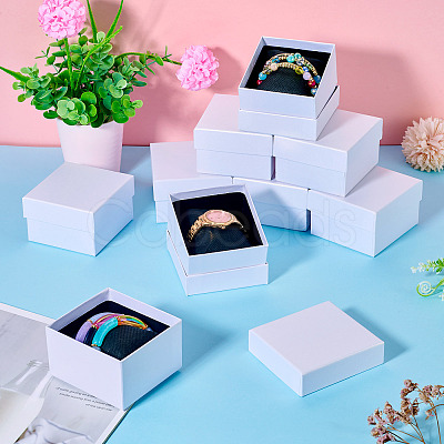 Square Paper Jewelry Bracelet Gift Boxes CON-TAC0010-91B-1