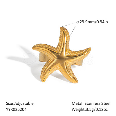 Ocean Themes Stainless Steel Adjustable Finger Rings for Women VG5206-3-1