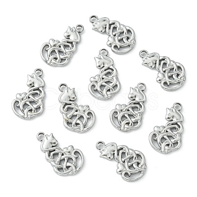 10Pcs 201 Stainless Steel Pendants STAS-CJ0002-34-1