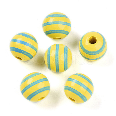 Easter Theme Printed Wood Beads WOOD-T032-22N-1