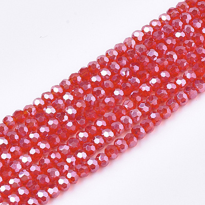 Electroplate Glass Beads Strands EGLA-T013-04H-1