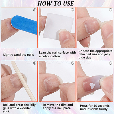 1 Bag ABS Plastic Press On False Nails MRMJ-CP0001-60-1
