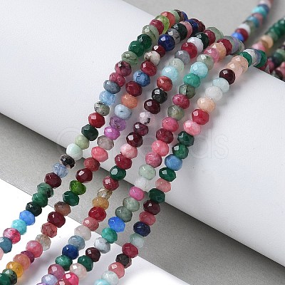 Dyed Natural Malaysia Jade Rondelle Beads Strands G-E316-2x4mm-55-1