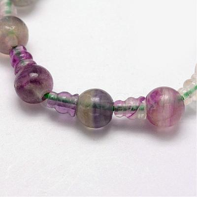 Natural Fluorite 3-Hole Guru Bead Strands G-K149-12-1