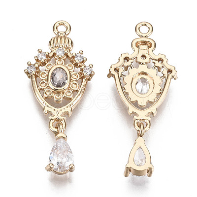 Brass Micro Pave Cubic Zirconia Links X-KK-R111-041-B01-1