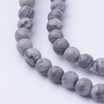 Natural Map Stone/Picasso Stone/Picasso Jasper Bead Strands G-G735-27F-4mm-1
