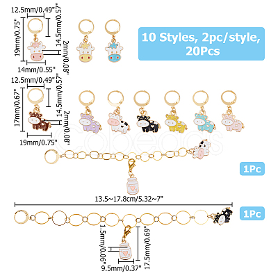 Cattle Theme DIY Knitting Tool Sets HJEW-HS00021-1