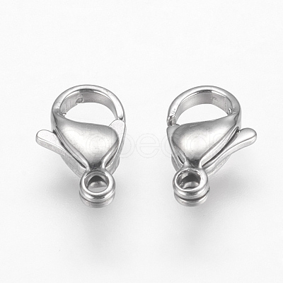 Tarnish Resistant 304 Stainless Steel Lobster Claw Clasps Hand Polished STAS-F125-11x7mm-P-1