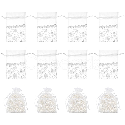 Lace Organza Drawstring Gift Bags OP-WH0009-05-1