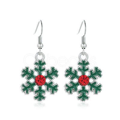 Snowflake Alloy Enamel Dangle Earrings FS-WGD9918-13-1