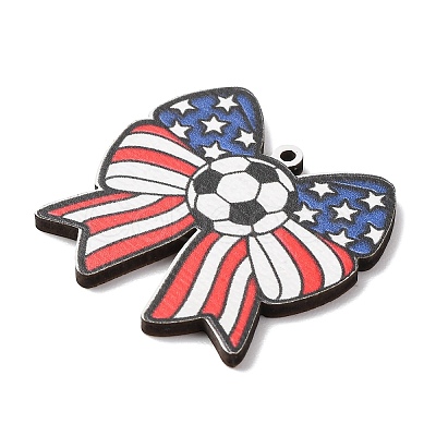 American Football Themed Printed Wooden Pendants WOOD-B012-02F-1