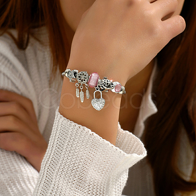 Non-Tarnish 201 Stainless Steel European Bracelet OQ8559-4-1