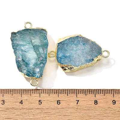 Raw Rough Natural Dyed Quartz Crystal Links Connector Charms G-K189-04LG-05-1