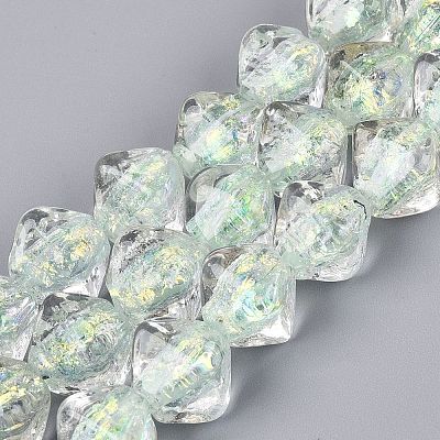 Handmade Foil Glass Beads Strands FOIL-Q002-06C-1