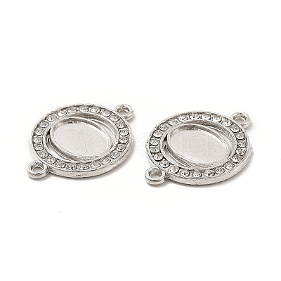 Alloy Cabochon Connector Settings with Crystal Rhinestone FIND-H039-03P-1