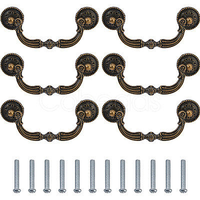 6Pcs Zinc Alloy Drawer Pull Handles FIND-FH0017-15AB-1