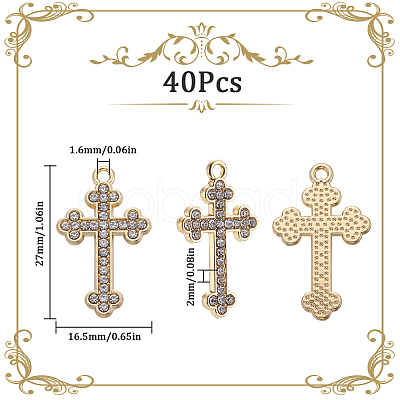40Pcs Golden Alloy Pendants ALRI-SC0001-42-1