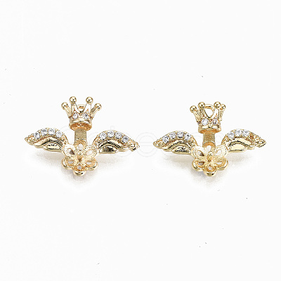 Brass Micro Pave Clear Cubic Zirconia Peg Bails Charms LS-KK-S356-119G-NF-1