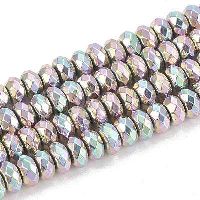 Electroplate Non-magnetic Synthetic Hematite Beads Strands G-T061-154C-1