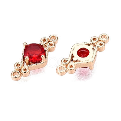 Brass Pave Faceted Glass Connector Charms FIND-T070-03E-1