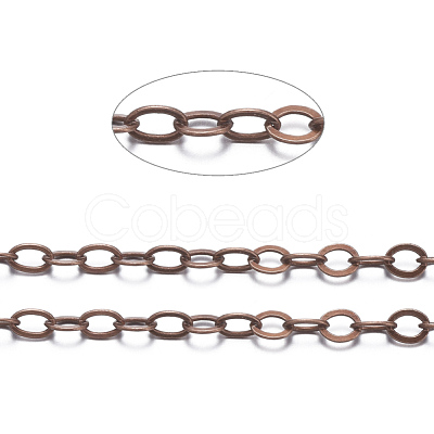 Brass Flat Oval Cable Chains CHC025Y-R-1