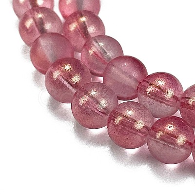 Frosted Transparent Glass Bead Strands GLAA-P065-8mm-09-1