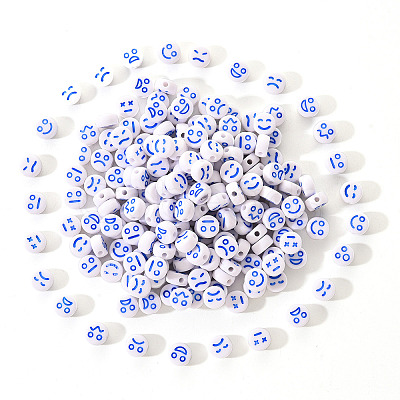 White Opaque Acrylic Beads MACR-YW0001-20C-1