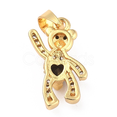 Brass Clear Cubic Zirconia Pendants ZIRC-J025-81G-03-1