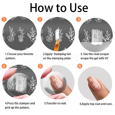 Stainless Steel DIY Nail Art Templates MRMJ-WH0092-047-1